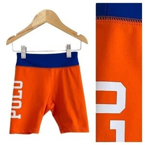 Polo Ralph Lauren Orange Blue Logo Athletic Bike Shorts 5t